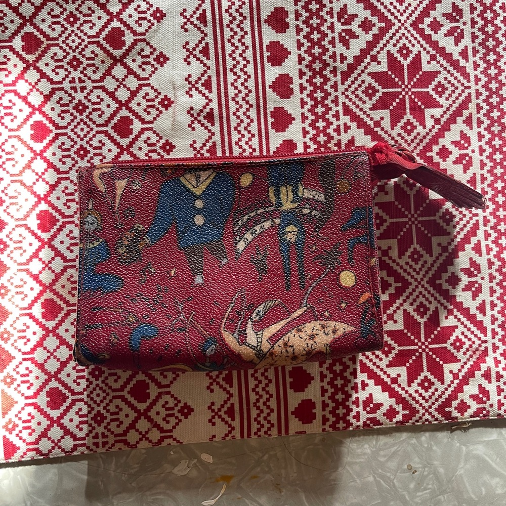 Red Patterned Women's Wallet